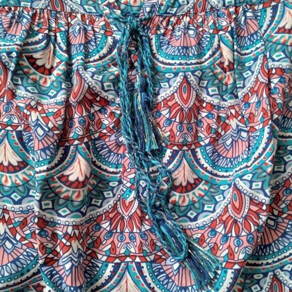 Chelsea & Violet Blue & Red Mandala Print Lightweight Shift Dress Women's Medium - Picture 15 of 15